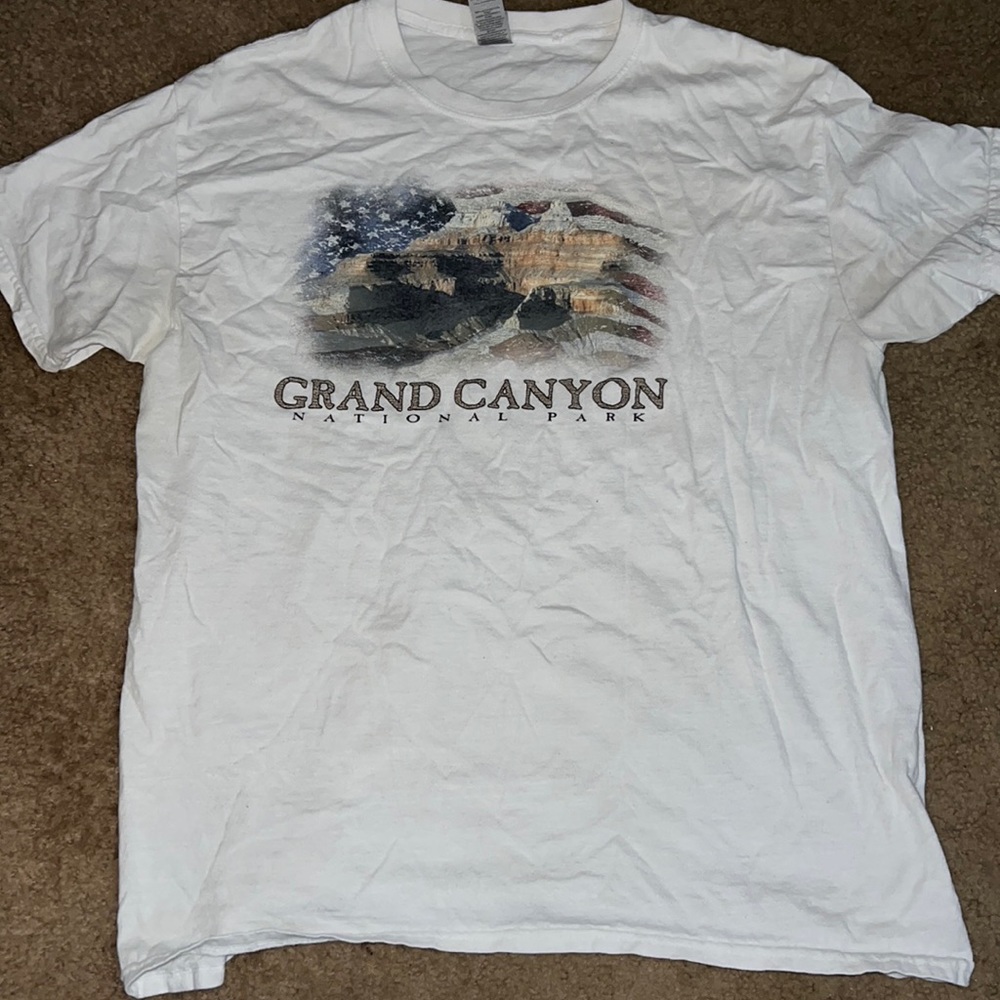 Large white graphic tee